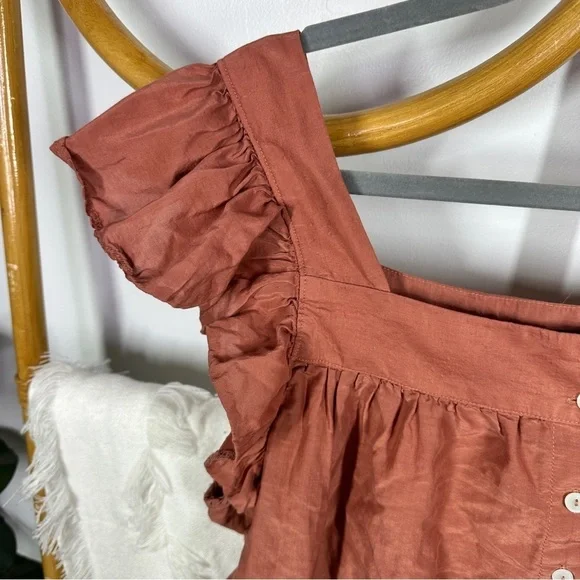 ABLE Pink Flutter Sleeve Blouse sz XXL - Picture 3 of 4